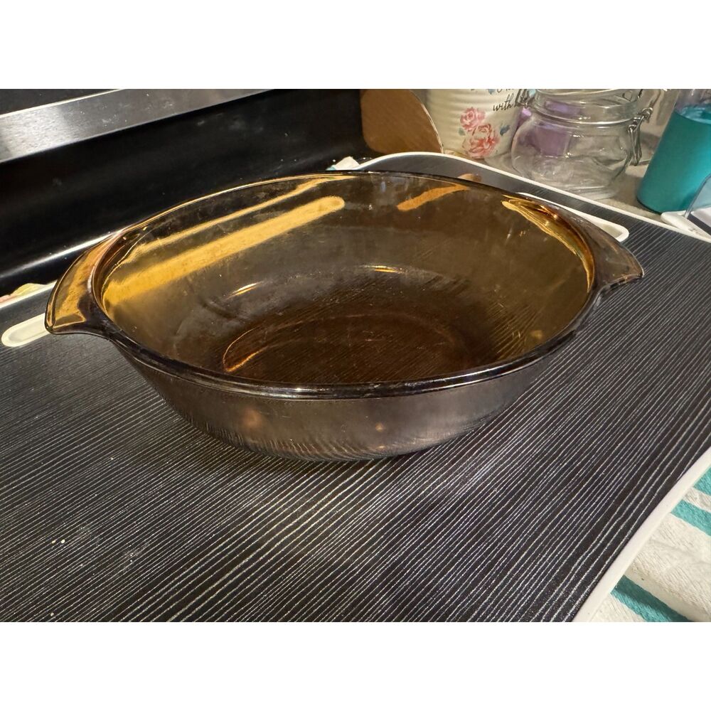 Anchor Hocking Amber Glass 1.5 Qt Oval Casserole Baking Dish USA 11x7